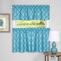 Eyecatcher 58 x 36 in. Colby Window Curtain Tier Pair & Valance Set, Turquoise EY2511716